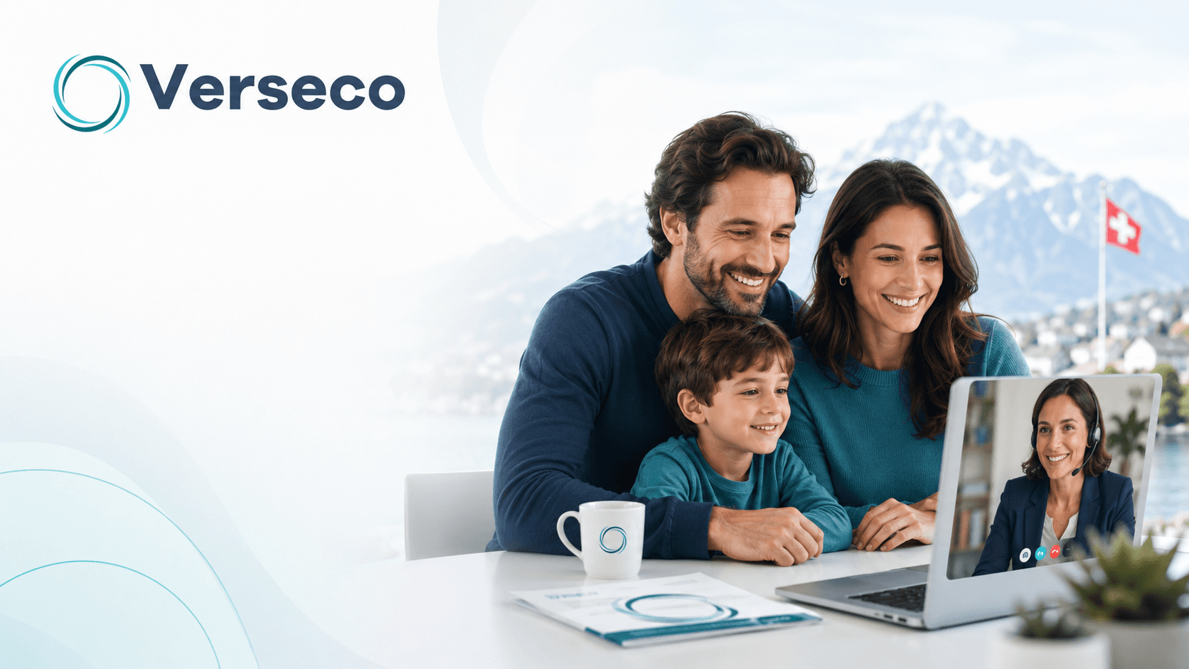 Famiglia in Svizzera durante una consulenza cassa malati in italiano